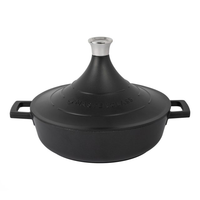 MasterClass 4L Cast Aluminium Tagine with Self Basting and Cone Lid - Black