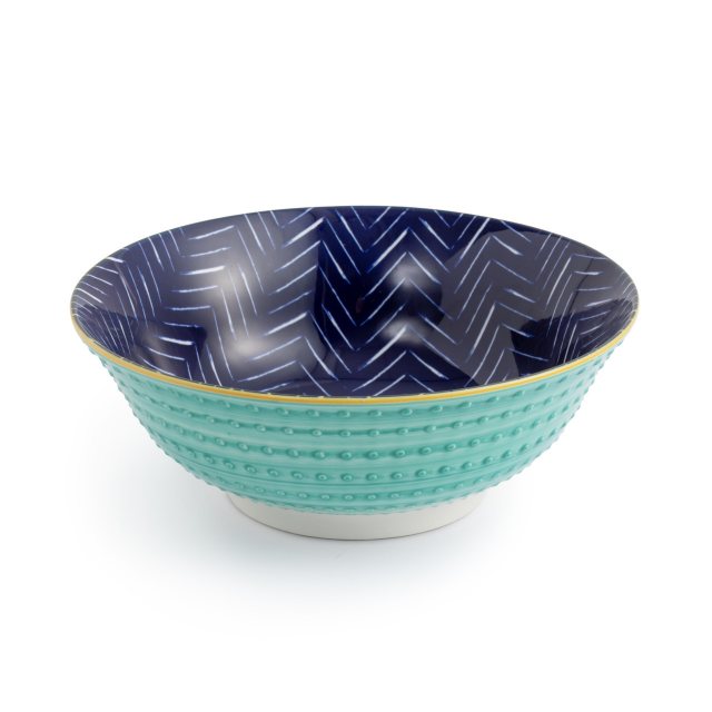 Mikasa Indigo Chevron Stoneware Ramen Bowl 21cm