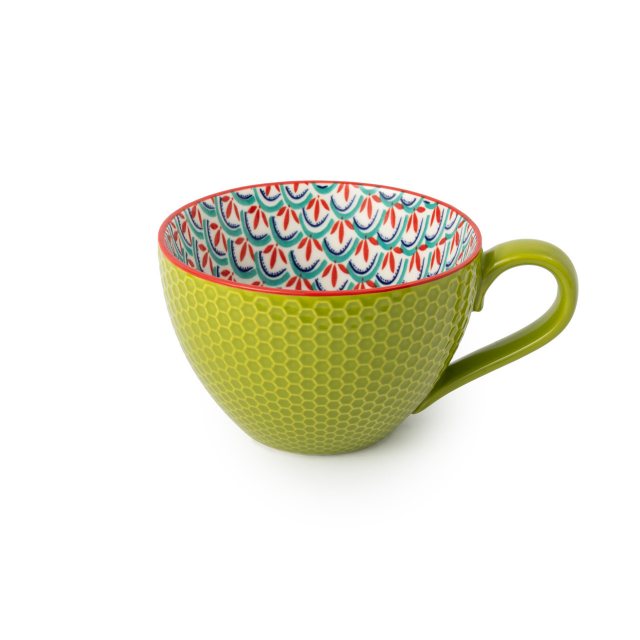 Mikasa Green and Blue Geometric Stoneware Mug 330ml