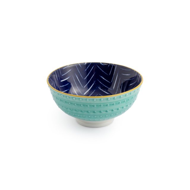 Mikasa Indigo Chevron Stoneware Nibble Bowl 12cm