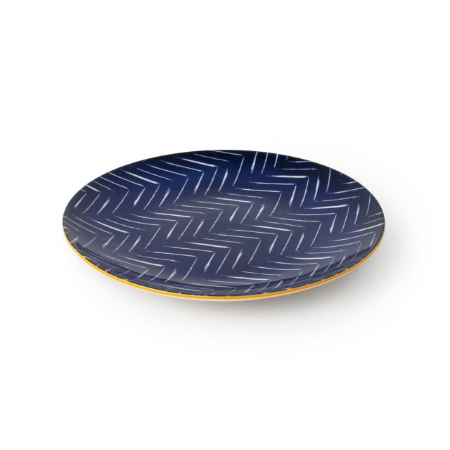 Mikasa Indigo Chevron Stoneware Side Plate 18cm