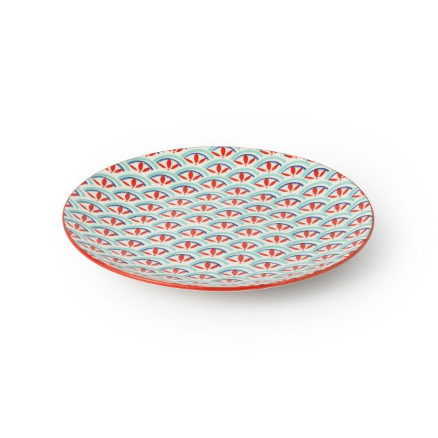 Mikasa Green and Blue Geometric Stoneware Side Plate 18cm