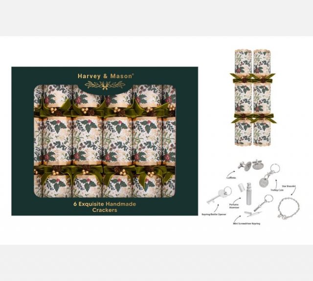 Harvey & Mason Exquisite Green Foliage Crackers 6pk