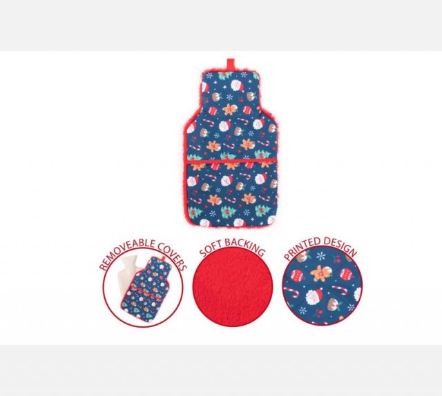 Christmas Hot Water Bottle Printed Santa & Friends