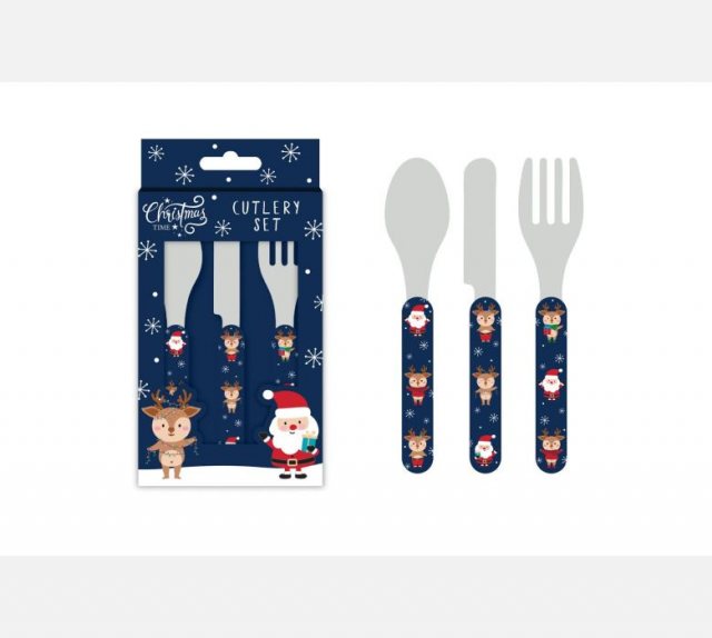Christmas Santa & Friends Kids Cutlery Set