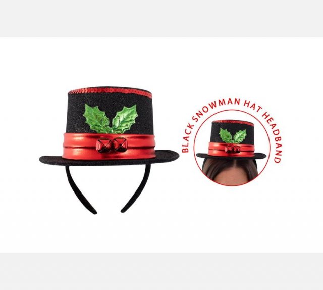 Christmas Black Snowman Hat Headband