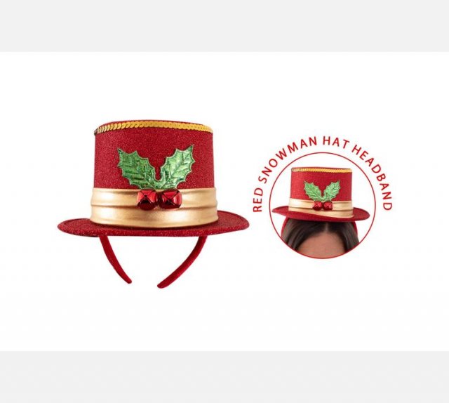 Christmas Snowman Red Hat Headband