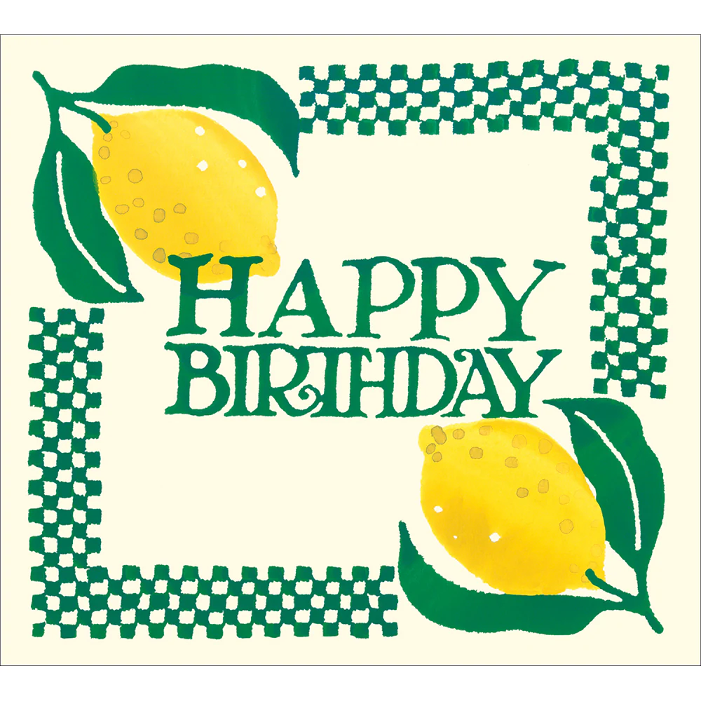 Emma Bridgewater Spongeware Happy Birthday Card Lemons