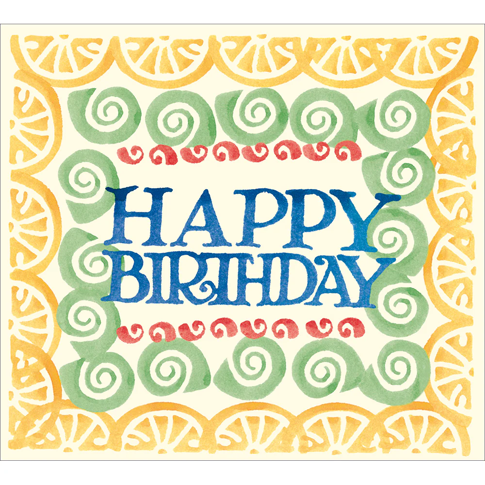 Emma Bridgewater Spongeware Happy Birthday Card Lemon Slices