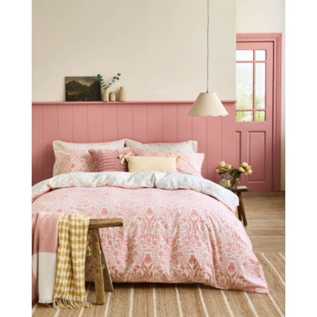 Laura Ashley Ashstead Damask Natural Coral Bedding