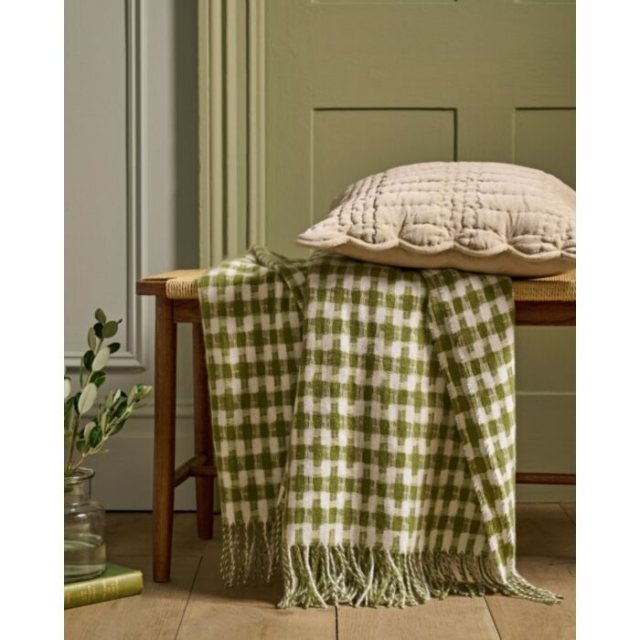 Laura Ashley Knapton Olive Green Throw