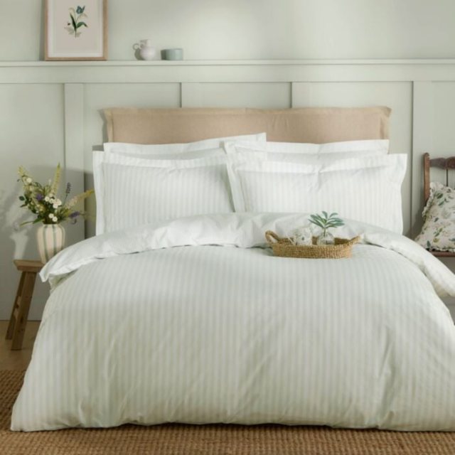 Sophie Allport Uppingham Stripe Mint Green Bedding
