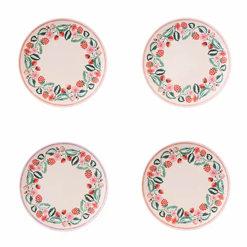Cath Kidston Raspberry Set of 4 Melamine Dinner Plates