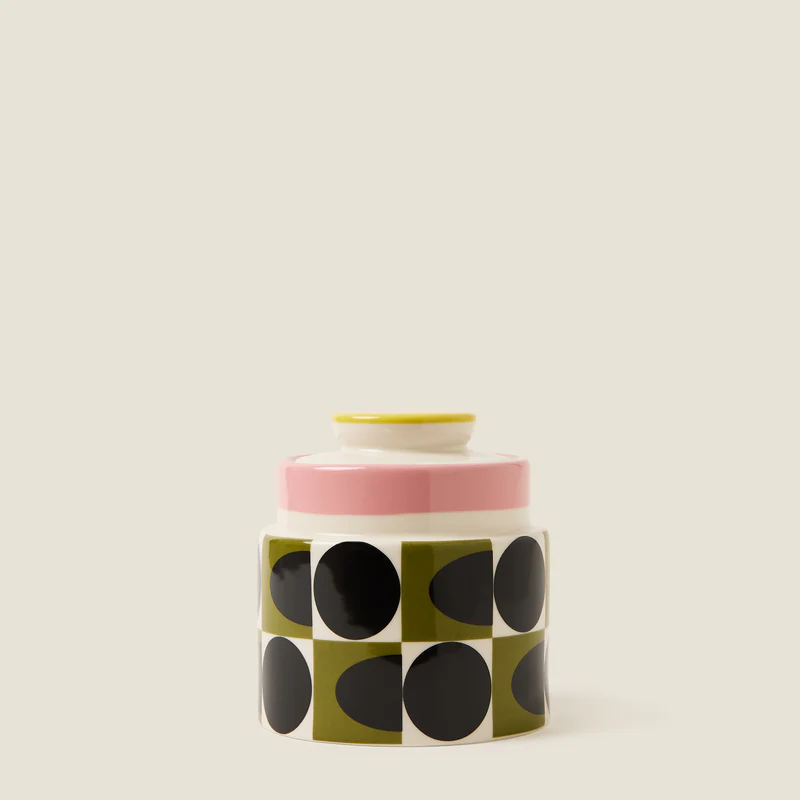 Orla Kiely Spot Square Oval Pink Storage Jar