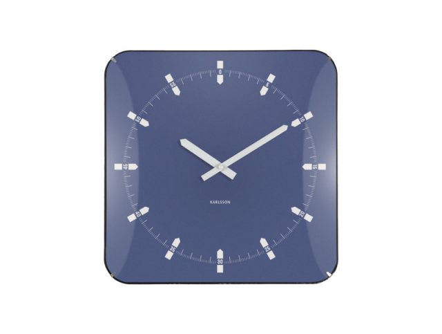 Karlsson Wall Clock Sucinto Dome Square - Navy Blue