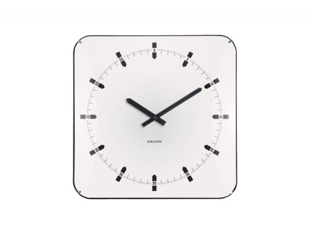 Karlsson Wall Clock Sucinto Dome Square - White