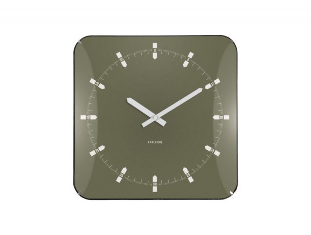 Karlsson Wall Clock Sucinto Dome Square - Luxury Green