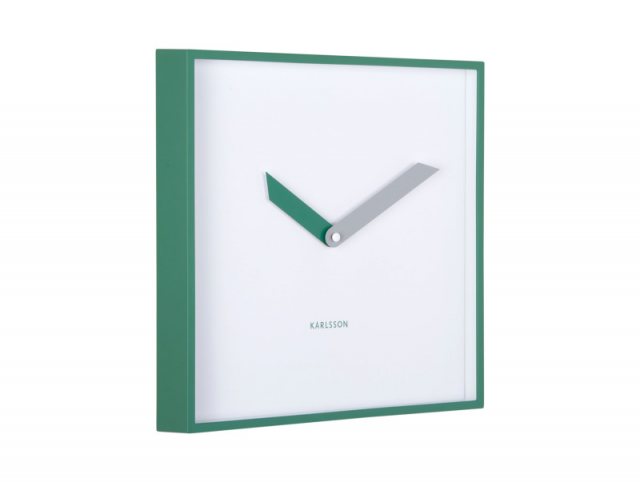 Karlsson Wall Clock Cool Retro Cuadrado - Retro Green