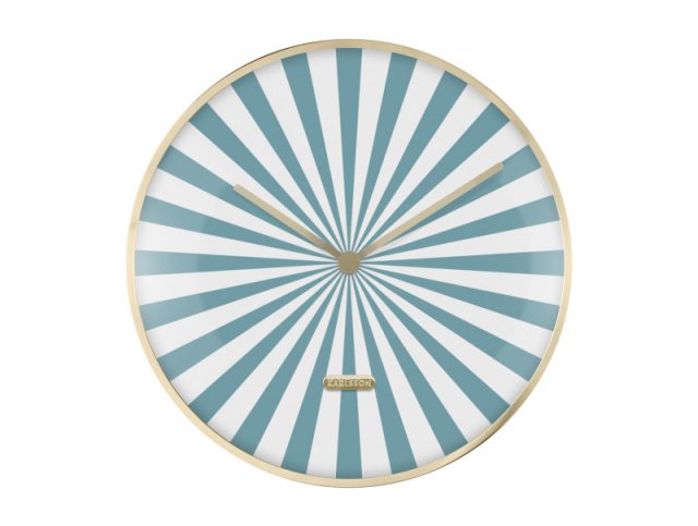 Karlsson Wall Clock Candy Swirl Dome - Turquoise Blue & White