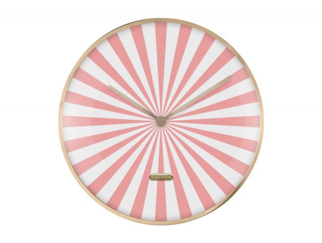 Karlsson Wall Clock Candy Swirl Dome - Flamingo Pink & White