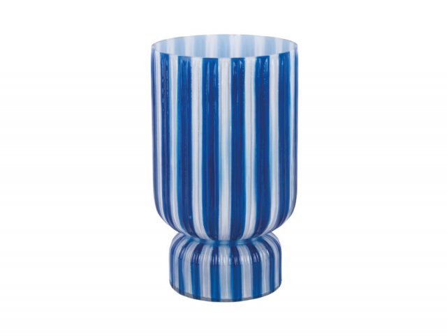 Present Time Vase Rayado Retro Large - Cobalt Blue