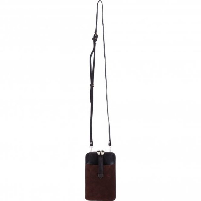 Ashwood Leather Suede Slim Crossbody Phone Pouch with Card Slots - Brown S51