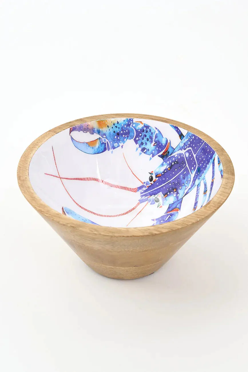 Batela Small Enamel Wooden Lobster Bowl 15cm