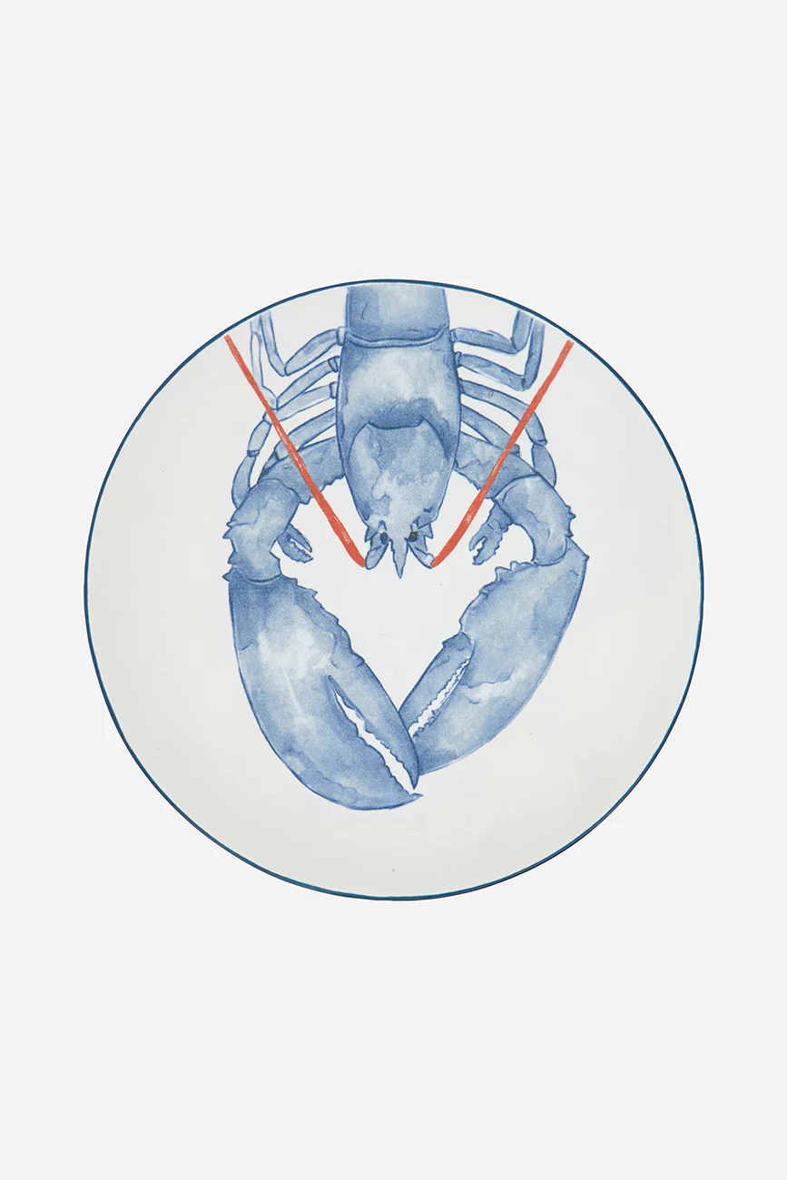 Batela Large Stoneware Plate with Lobster Motif 33cm