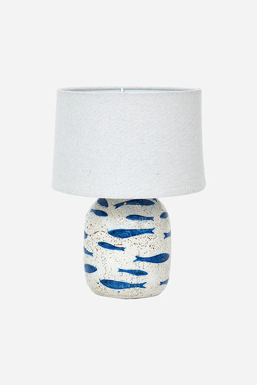 Batela Terracotta Lamp With Fish Motif 21.5cm