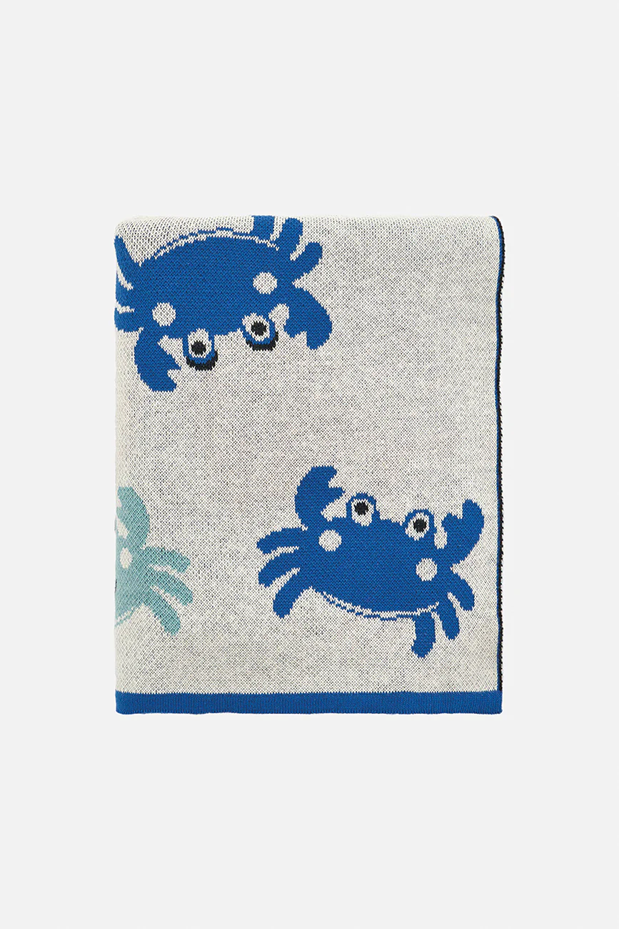 Batela Cotton Baby Blanket With Crab Motif