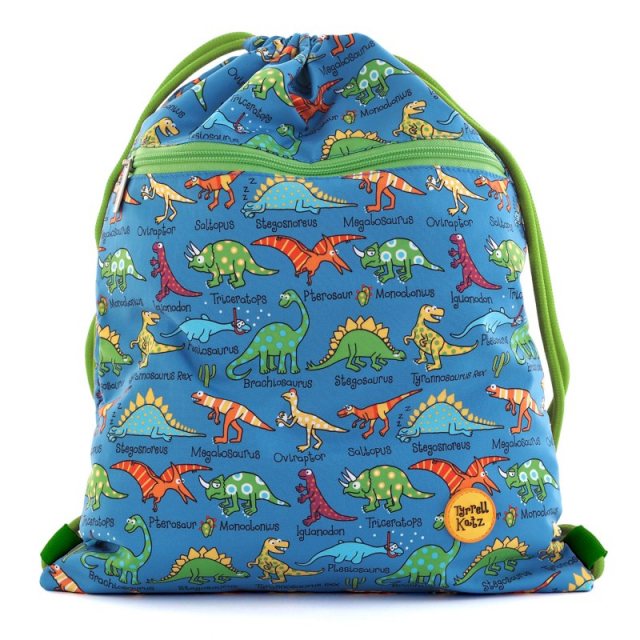 Tyrrell Katz Dinosaurs Waterproof Drawstring Bag