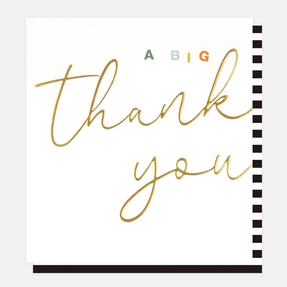 Caroline Gardner Gold Calligraphy Big Thank You Card