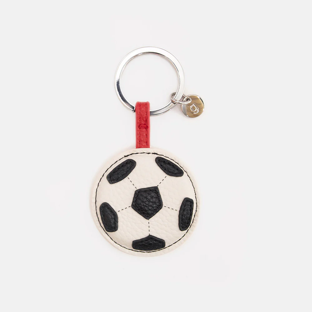 Caroline Gardner White/Black Football Keyring