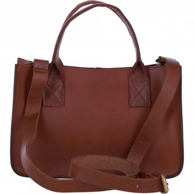 Ashwood Leather Small Structured Tote Bag with Detachable Strap and Pouch - Black S01