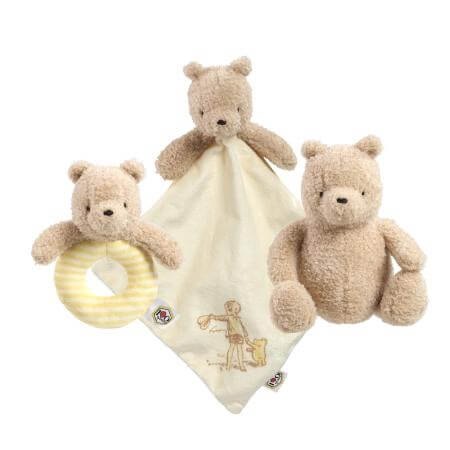 Disney Winnie The Pooh 100 Soft Toy, Comforter and Ring Rattle Gift Set
