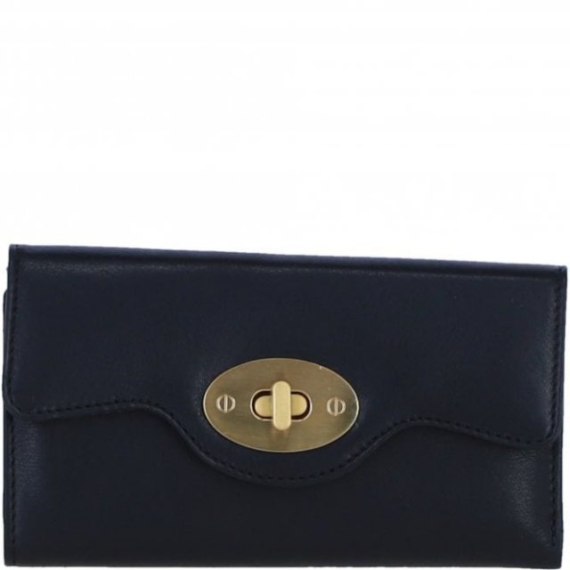 Ashwood Leather Twist Lock Large Purse - Black L31