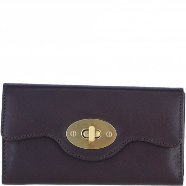 Ashwood Leather Twist Lock Large Purse - Brown L31
