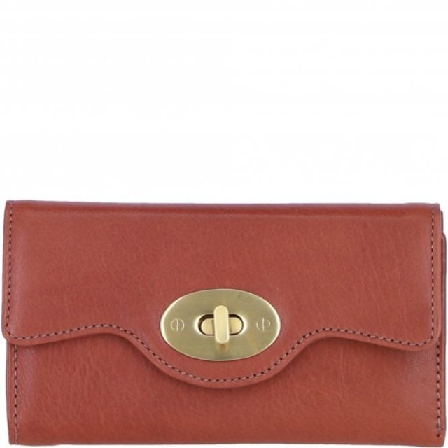 Ashwood Leather Twist Lock Large Purse - Tan L31