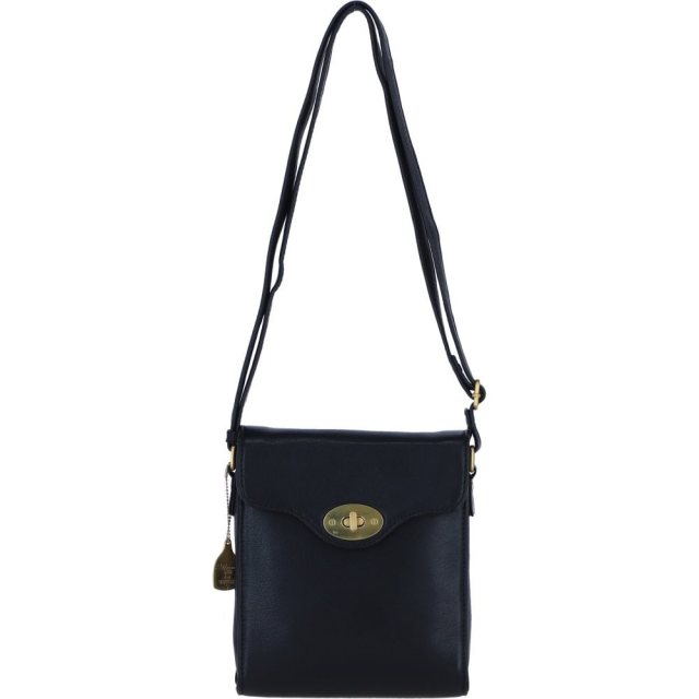 Ashwood Leather Twist Lock Crossbody Bag - Black L34
