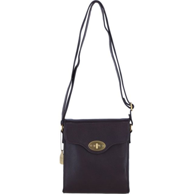 Ashwood Leather Twist Lock Crossbody Bag - Brown L34