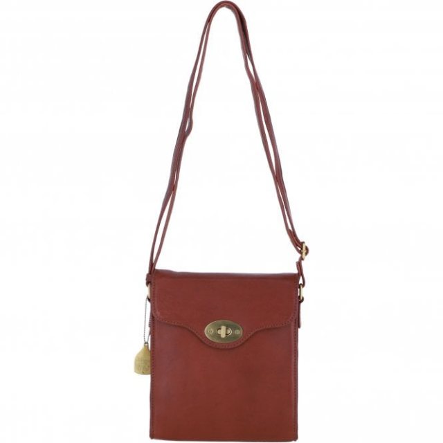 Ashwood Leather Twist Lock Crossbody Bag - Tan L34