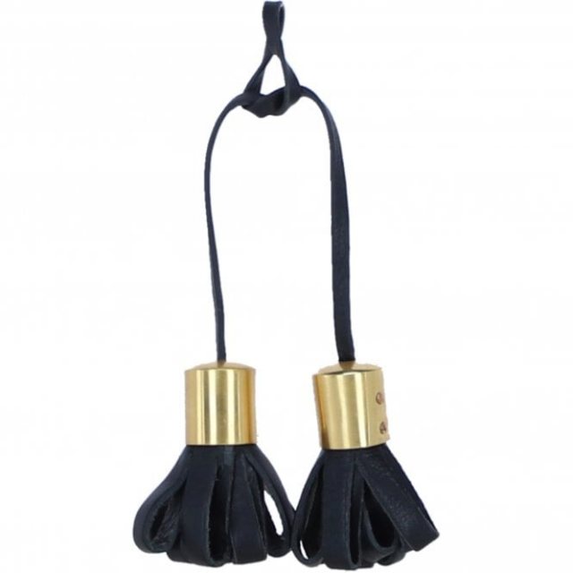Ashwood Leather Bag Charm - Black L40
