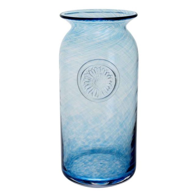 Dartington Crystal Flower Jar Tall - Azure