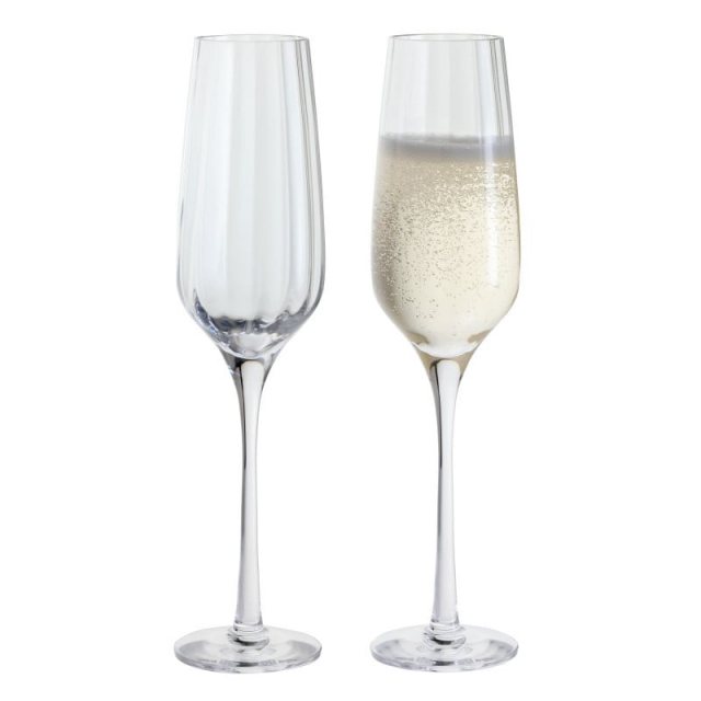 Dartington Crystal Aurea Champagne Flutes Pair