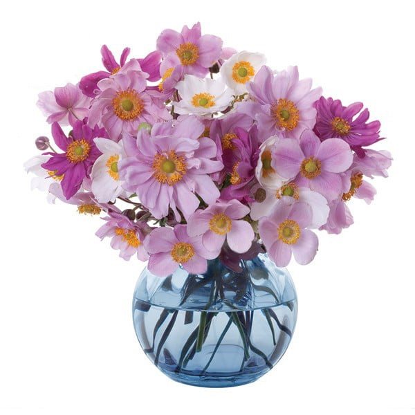 Dartington Crystal Florabundance Anemone Vase - Ink Blue