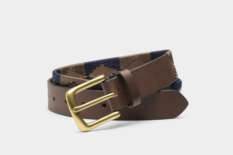 Ibex Mens 30042 Polo Belt Brown/Fawn/Navy