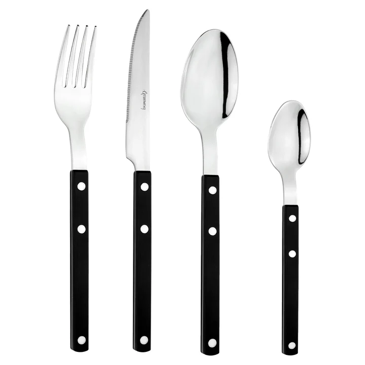 Grunwerg Bistro 24 Piece Cutlery Set - Black