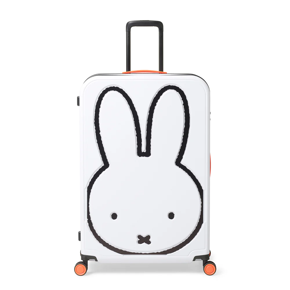 Miffy Large 4 Wheel Trolley Case - White with Black Bunny