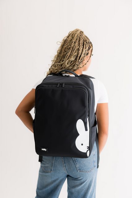 Miffy Travel Backpack Black With White Bunny