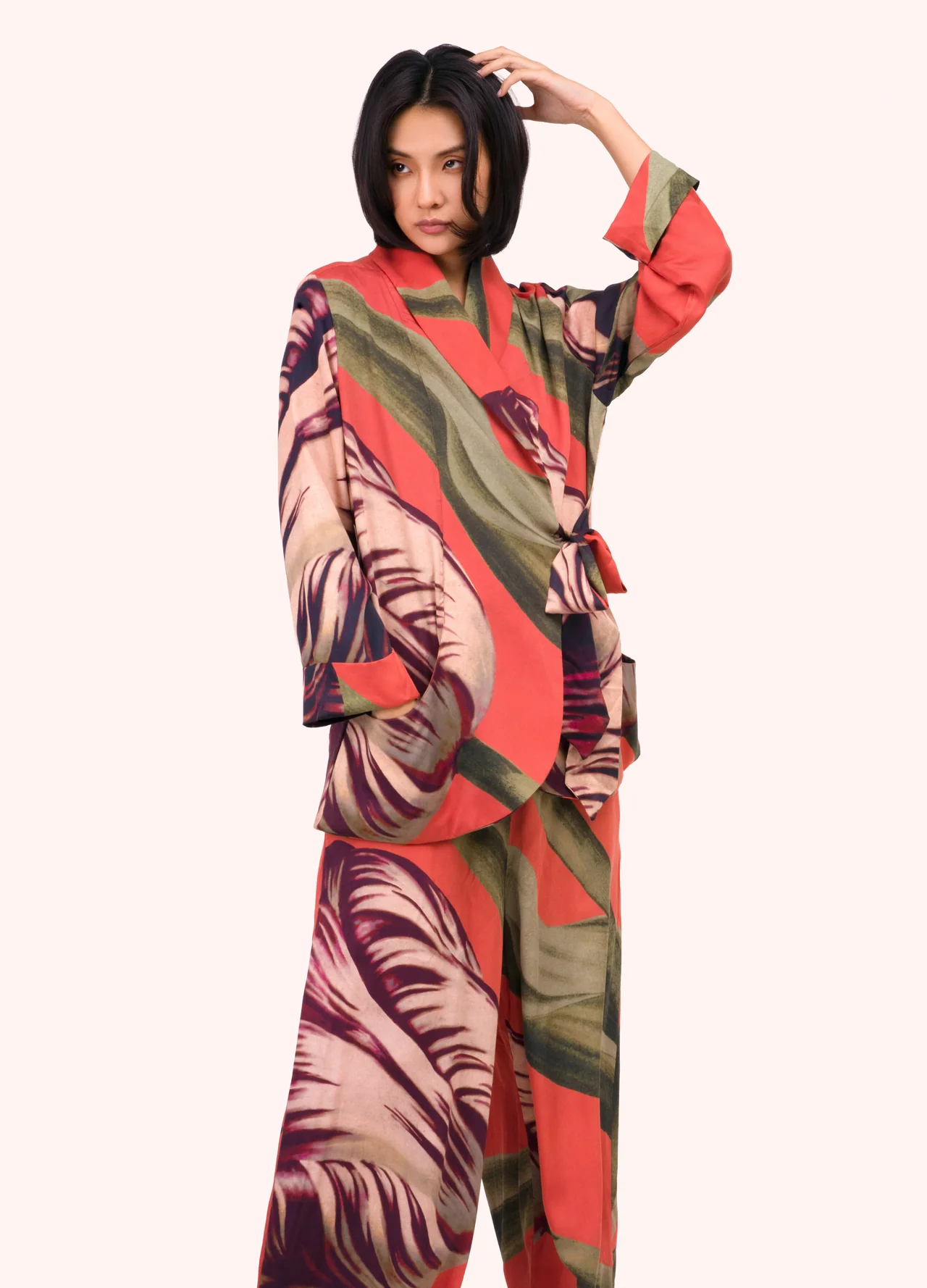 Powder Lux Kimono Jacket - Tulip